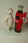 Coca-cola Brand Polar Bear Figurines - Bear With Coke Bottle Opened brand New