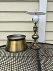 Vintage Brass 2 Light  Table Lamp With Brass Shade