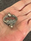 Antique Art Nouveau Sterling Silver Floral Pendant  10gr 