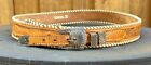 Leather Ranger Belt W antique 4 Piece Silver Buckle Set W roping  Made In Usa 