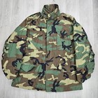 Vintage 93 Usgi M65 Field Jacket Large Long M81 Woodland Camo Cold Weather Coat