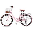 Secondhand Women s Bike 24inch 26 Inch Beach Cruiser Bicycle With Rattan Basket