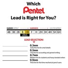 Pentel Refill Super Hi-polymer Lead  0 9mm  Hb 30pc Tube 6pk