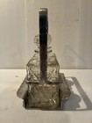 Vintage Cromwell Hand Wrought Aluminum Decanter Set Twin Caddy Mid Century Bar