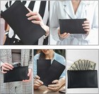 Us Stock 2 Pack Bank Deposit Bags With Zipper  11x6 In  Black Leatherette
