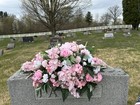 Large Summer Roses Peonies Wisteria Headstone Saddle-floral Grave  Topper Flower