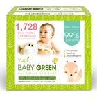Yugi Green Baby Wipes     Unscented  Compostable  72 Count  pack Of 24  