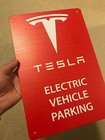 New Tesla Logo Parking Sign Ev Electric Car On 8 x12  Metal Charging Garage Elon