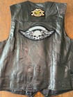 Leather Vest  Black 3xl With Patches And Extras