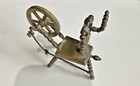 Brass Miniature Spinning Wheel     4 5  X 5 5  Uk Made Collectible