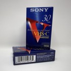 2 Sony Vhs-c 30 Min Blank Camcorder Video Tape New Sealed