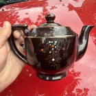 Japan 1940   s Vintage Moriage Brown Teapot Sz Large