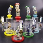 10 6  Red Thick Glass Water Pipe Handmade Glass Bong Bubbler Smoking Hookah Bowl