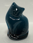 Blenko Glass Cat Figurine - Cerulean