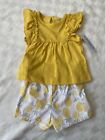 Carter   s Just One You Baby Girls 6m 2 Piece Set Yellow Shirt Pineapple Shorts