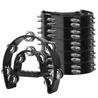Double Row Tambourine  9 06 Inch   Handheld Tambourine 20 Metal Jingles  6 Pack