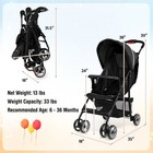 Foldable Lightweight Baby Stroller Kids Travel Pushchair 5-point Safety System