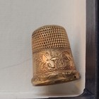 Gold Antique Original Sewing Thimble With Floral Design And Pattern Collectible