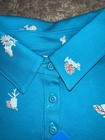 New Women s Columbia Blue South Sand Point Polo Shirt Size Large Msrp  50