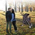 Dog Stroller Pet Stroller Cat Strollers Jogger Foldable Travel Carrier 35lbs Cap