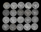 Barber Half Dollar Roll  20 Coins   90  Silver  1893-1915   Lot F86