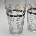 Set Of 3 Vintage Bar Cocktail Libation Recipe Glasses