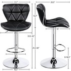 2pcs Home Bar Stools Fashionable Height Adjustable Pu Leather Swivel Bar Chair