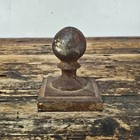 Rusty Cast Iron Architectural Post Topper Finial 4 5 l X 4 5 w X 5 5 h