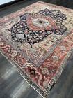Stunning Antique Handmade Heriz Rug  11 1x8 10  Spectacularly Rare Colors C 1920