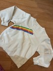 Apple Mac Computer Rainbow Logo Crew Neck Sweatshirt White Size S Vintage Usa