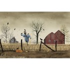 Billy Jacobs Canvas Print After The Harvest 12 x18   Scarecrow Barn Crows