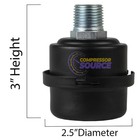 1 2  Npt Air Compressor Intake Filter Silencer Metal Housing Canister Fs-04-050
