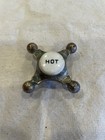 4 Vintage Faucet  Sink Tub Hot Cold Water Knobs Handles Porcelain Button