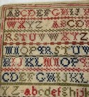 Antique Unframed Sampler Colorful 12x11 Elisabeth Deas Mid 19thc Original 