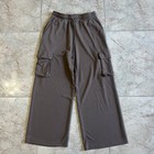 Scoop Brown Wide-leg Cargo Pocket Sweats Size 8-10