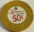 1969 Riviera Hotel   50 Casino Chip Las Vegas Nevada