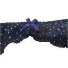 Vintage Y2k Victoria s Secret Black Navy Rhinestone Garter Belt Dream Angel S