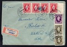 Slovakia 1939 Registered Cover To Czechia  Currency Control Label  Overprints