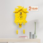 Yellow Antique Vintage Looking Cuckoo Clock Bird Wall Clock Swing Pendulum Alarm