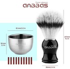 Anbbas Faux Badger Shaving Brush Set W  3 5oz Milk Shaving Soap   Bowl Ss New