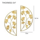 16 Inch Set Of 2 Gold Metal Wall Decor Hanging Wall Decor Home Ginkgo Accent    