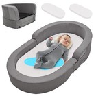 Foldable Toddler Travel Bed Baby Kid Sofa Waterproof With Washable Fitted Sheet