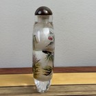 Chinese Reverse Painted Glass Snuff Vanity Bottle Asian Outdoor Scene