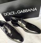 Dolce   Gabbana Men s Derby Shade Black Smooth Dress Shoes Ca2689 Size 8 5 Nib