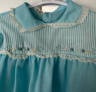 Baby Togs Creation Girls Vintage Floral Dress White Blue Size Newborn Lace D7