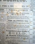 Rare Confederate Raleigh Nc North Carolina Civil War Nearing End 1864 Newspaper