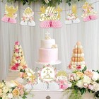 8pcs Mi Bautizo Baptism Honeycomb Centerpieces Baby Shower Decorations For