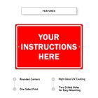 Custom Sign Your Instructions Here Personalized Warning Text Aluminum Metal Sign
