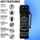 5 Police Magnum Pepper Spray Self Defense 3oz Fliptop Belt Clip Tactical Fogger 