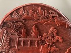 Chinese Antique Vintage Lacquerware Exquisite Landscape Box Statue Keepsake Box